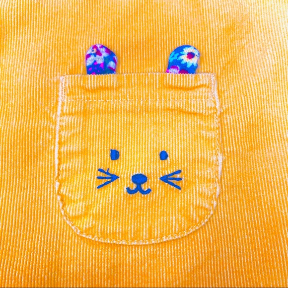 CARTERS Cottagecore corduroy Bunny pocket adjustable length jumper marigold 18m - Picture 7 of 7